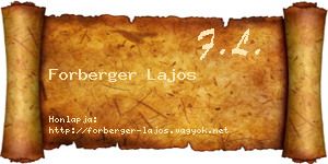 Forberger Lajos névjegykártya