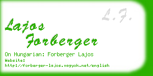 lajos forberger business card